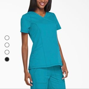 Women's Large TEAL Dickie’s Dynamix Mock Wrap Scrub Top